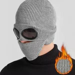 겨울방한모 남여 공용 고글 마스크 비니 겨울 야외활동 방한 모자