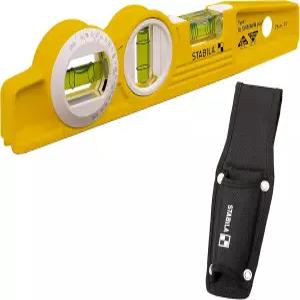 Stabila 16670/0 25cm Torpedo Type 81 SV REM W360 가방 포함 스피릿 레벨 - 옐로우/블랙