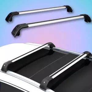 MG ONE 2022-2024 잠금식 루프 레일 랙 크로스바 알루미늄 합금 실버 + 블랙에 적합한 2PCS