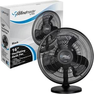 PAMI 진동 책상 선풍기 - 3단 속도 대형 블레이드 및 조절 가능한 기울기가 있는 휴대용 테이블 상단 최대