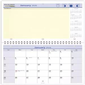 AT-A-GLANCE 2026 월 및 데스크 캘린더 월간 11인치 x 8인치 소형 일일 블록 1.25인치 퀵노트(PM502826)