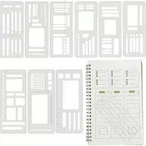 유연한 기록 템플릿 세트 저널 플래너 캘린더 제작 드로잉 라인 DIY 계획을 위한 레이아웃 도구를 9개의