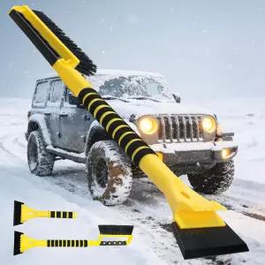 자동차 앞유리용 도디퍼 스노우 브러시 및 스 스크레이퍼 세트 트럭 창문용 폼 핸들이 있는 탈착식