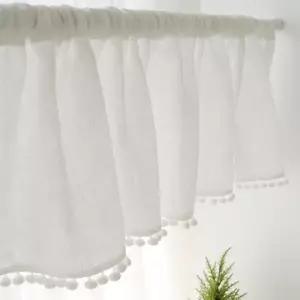 주방바란스커튼추천 방울 폼폼 바란스 커튼 린넨 미니 주방 부엌 가림막 주방창문커튼