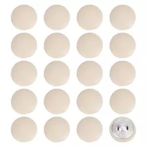 NICENEDED 20PCS 18mm 인조 가죽 턱시도 버튼 DIY 의류용 베이지 수제 제작 용품 빈티지 코트 금속 샹크