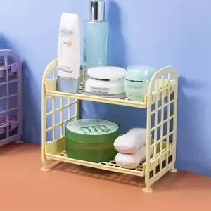 2단미니진열대 테이블 정리 2단 미니 선반 데스크 화장품 정리대 2단진열대