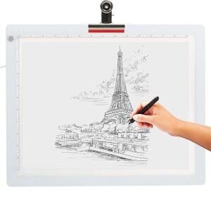 LED 트레이싱 라이트 박스 밝기 조절이 가능한 19인치 초박형 패드 USB 케이블 어댑터 종이 클립 스케치 크리컷 프로젝트 등을 위한 휴대용 잉 보드