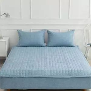 블루 누네 사각 퀼팅 누빔 논슬립 밴딩 퀸 침대 패드 침대매트리스패드 퀸사이즈패드