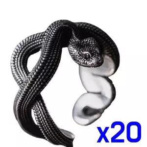 [셀러에이드]TBZ 뱀모양 빈티지 컬러 포인트 반지 x20개 레이어드반지