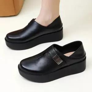 가을 빈티지 여친 MN 플랫 통굽 단화 웨지 송편창 리얼 버클 컴포트 사계절 로퍼 인기3