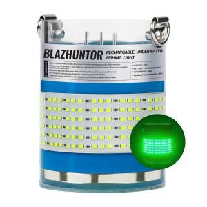 블레이즈헌터 충전식 수중 낚시 조명, 물속 오토온, 멀티 컬러 옵션, 최대 16000lm, IP68 방수, 외부 전원 없음, 무선, 야간 보트 선착장 얼음 낚시