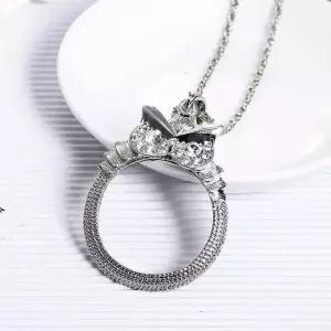 [오너클랜]TBZ 골드 돋보기 롱스타일 실버 지르코니아 목걸이 긴 휴대용 부엉이