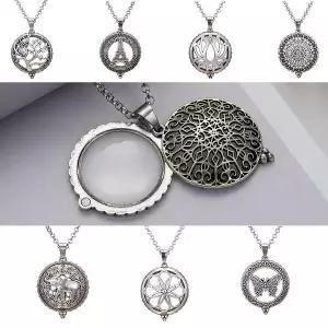 [오너클랜]TBZ 실버 돋보기 7종 배꽃 실버 코끼리 나비 노인 앤틱 목걸이