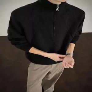 슬램덩크 그레이 남사친 니트 캐주얼 가을 빈티지 스웨터 반집업 폴라 풀오버 터틀넥 HO3