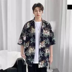 [에이치플러스몰]TBZ KWW 1005 남자 여름 휴양지 바캉스 해변 반팔 남방 셔츠