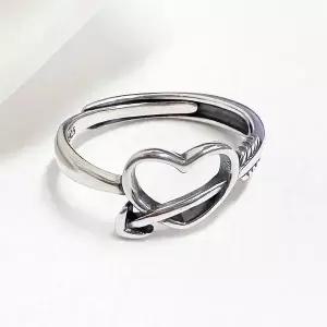 TBZ 925순은반지 큐피트가 머문 하트R385 프리사이즈