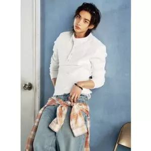 [백화점정품] 26년NEW 게스 GUESS 남성 골지 헨리넥 긴팔티 MQ1K1410