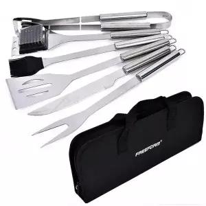 TBZ 스텐 바베큐 조리도구 6p 가방세트 고기불망 캠핑그릴