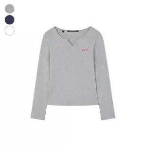 [백화점정품] 26년NEW 게스 GUESS 여성 가슴 로고 긴팔 티셔츠 OQ1K5444