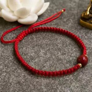 [에이치플러스몰]TBZ 일심홍 붉은행운팔찌A6 소원팔찌 길이조절가능 매듭