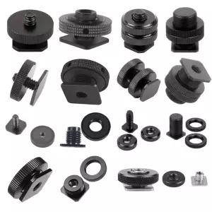 단일 더블 너트 콜드 슈 마운트 3/8 1/4 5/8 GoPro 액션 카메라 DSLR 사진 스튜디오 플래시 삼각대 용 나사