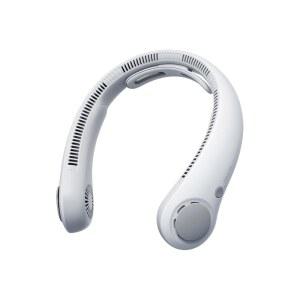 지슬라이프 휴대용 넥 선풍기 업그레이드, 넥브레이스 개인 핸즈 프리, 5단 기어 조절, 5000mAh 웨어러블 블레이드리스 조용한 충전식 야외 실내용, 여성 남성용 선물 - 안개 회색