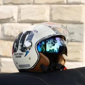 바이크 헬멧  반모 풀페이스 사계절 야구모자 남녀 남여공용 레트로