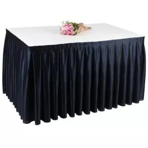 웨딩케이터링 식탁주름스커트 테이블주름스커트 공단 네이비 4m길이