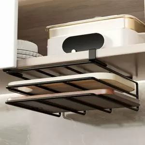 스텐도마거치대 무타공 도마정리대 원목도마거치대 도마걸이 2단