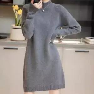 [SBD] 폴라 니트 하프넥 여성 부드러운 반목 원피스