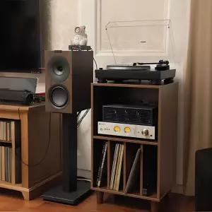 빈티지 LP선반 원목 수납장 레코드 거치대 음반 책장 턴테이블 플레이어 정리함