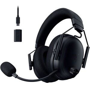 PC용 Razer BlackShark V3 Pro 무선 ANC 게이밍 헤드셋: 풀 밴드 마이크 - 50mm 드라이버 - 2.4GHz, 블루투스, USB, 3.5mm - Mac, PS5, 닌텐도 스위치, 스마트폰에서 작동 - 70시간 배터리 - 블랙