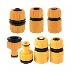 1/2 인치 파이프 워터 스톱 인 수리 퀵 커넥터 키트 홈 원예 관개 세차 유두 오렌지 빠른 커플링 16mm