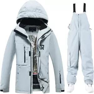 예파인 여성 스키복 투피스 방수 재킷 및 바지 세트 야외 방풍 겨울 스노우 코트 따뜻한 슈트