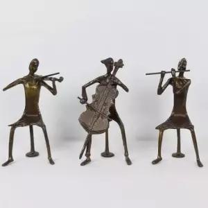 인테리어장식품 수공예 황동 악기3중주 조각상 장식품 인테리어 소품