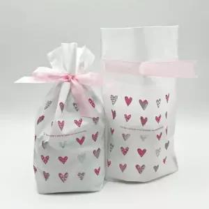 [무료배송] 리본 선물포장 봉투 답례품 구디백 핑크 하트 50매