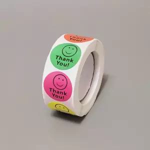 스티커 문구 사무용품 스마일 롤 500매 선물 포장 구디백 어린이집 답례품