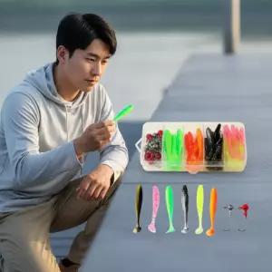 야광 쉐드웜 30p 세트 지그헤드 구성 바다 민물 루어 낚시채비 10g 13cm