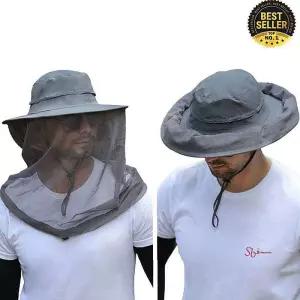 여름낚시모자 모기장 벌 얼굴 낚시용 방충모 야외 벌야외pqr938