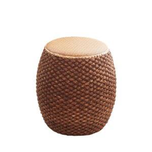 라탄 낮은 벤치 가정용 좌각 거실 둥근 야외 창의 핸드메이드 의자 소파 원목 테이블