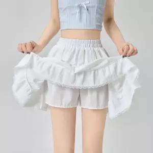 여성용 쉬폰 스커트 발레풍 레이스 케이크 봄여름 하이웨스트 노출 방지 볼륨 KS2