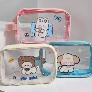 TBZ 애니멀 캐릭터 비치백 PVC 투명 파우치 수영 가방