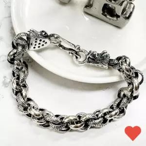 주얼 팔찌 빈티지 순은 체인 엔틱 실버