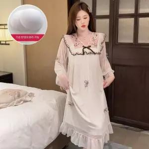 수피 스커트 롱 망사 여름 끈 잠옷 커플 프렌치 대방 잠옷세트 레이스 반팔 패드 궁중 파자마 JEN2