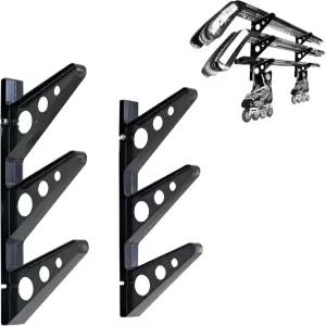 StoreYourBoard 하키 스틱 랙 스포츠 장비 스케이트 라크로스 3단 40파운드 지원