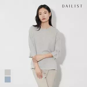 [데일리스트] 쉬폰 배색 7부 티셔츠_MDEAL4M2481