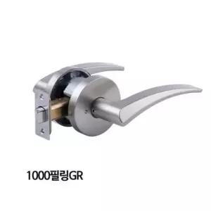 욕실용 정화테크 문고리 도어록 목문레버욕실용 1000필링GR