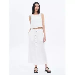 에잇세컨즈 8 Seconds 8SECONDS 버튼 디테일 A라인 롱스커트 화이트 325527LY41 4426171234521