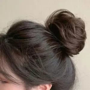 포니테일가발 핸드메이드 가공 인모 생머리 똥머리 볼륨 헤어밴드