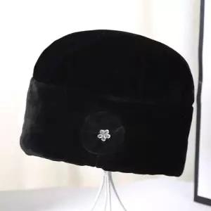 할머니 겨울 노인 기모 비니 방한모 벨벳 보온 외출 모자